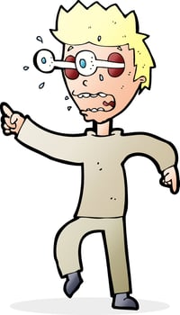 cartoon man with popping out eyes vector