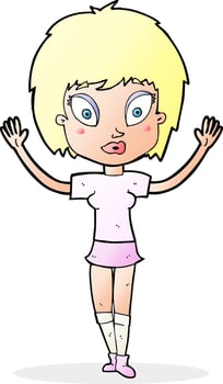 cartoon pretty girl vector