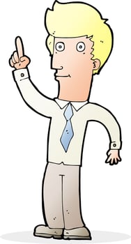 cartoon friendly man with idea vector