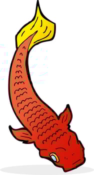 doodle character cartoon fish vector