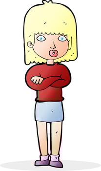 cartoon impatient woman vector