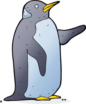 doodle character cartoon penguin vector