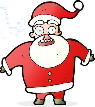 cartoon shocked santa claus vector