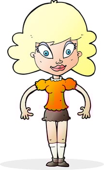 cartoon pretty woman vector
