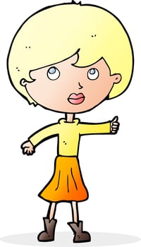 cartoon woman asking question vector