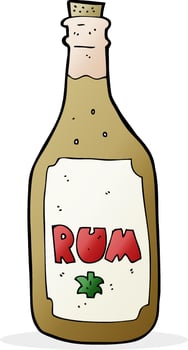 cartoon rum bottle vector