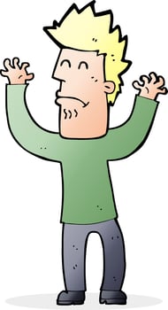 cartoon stresssed man vector
