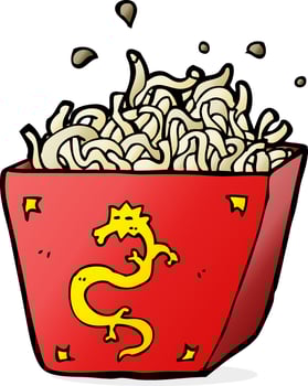 cartoon noodle box vector