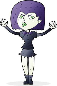 cartoon vampire girl vector