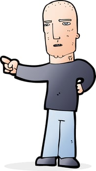 cartoon tough guy pointing vector