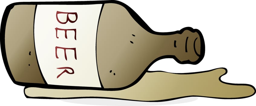 cartoon spilled beer vector