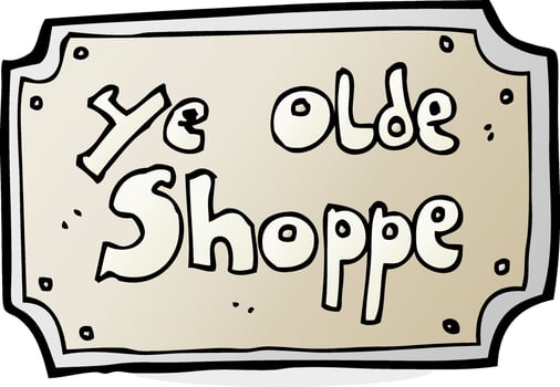 cartoon old fake shop sign vector
