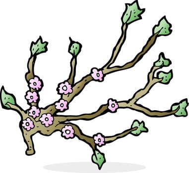 cartoon flowering branch vector