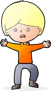 cartoon boy panicking vector