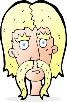 cartoon man with long mustache vector
