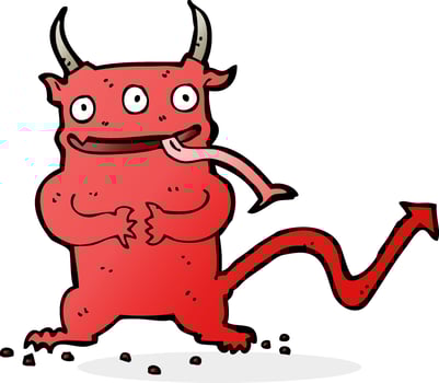 cartoon little demon vector