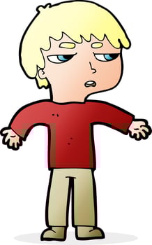 cartoon annoyed boy vector