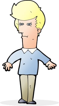 cartoon suspicious man vector