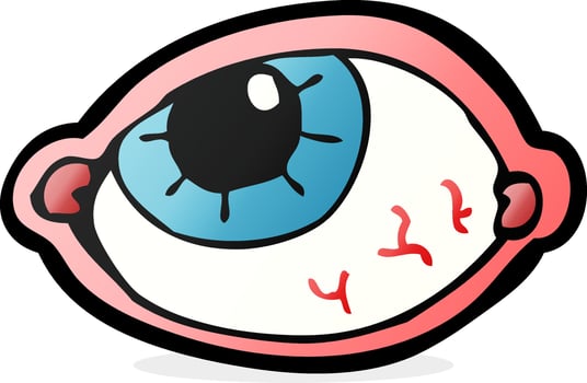 cartoon spooky eye vector