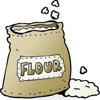 cartoon bag of flour vector