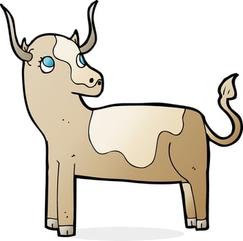 doodle character cartoon cow vector