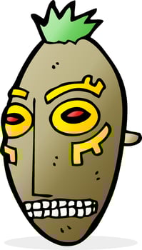cartoon tribal mask vector