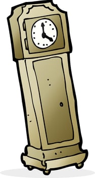 cartoon grandfather clock vector