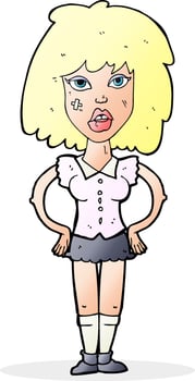 cartoon woman been in fight vector