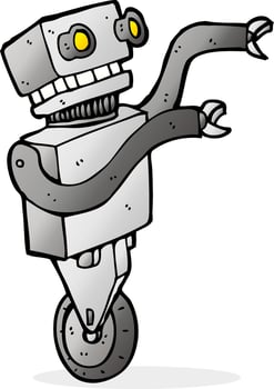 cartoon funny robot vector