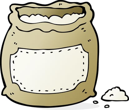 cartoon bag of flour vector
