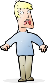 cartoon terrified man vector