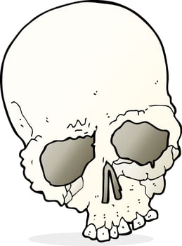 cartoon spooky old skull vector