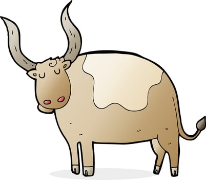 doodle character cartoon ox vector
