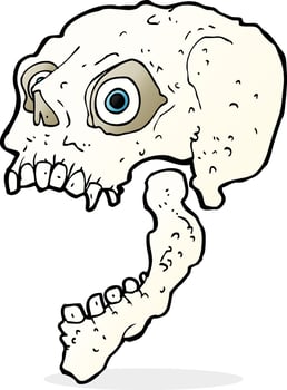 cartoon scary skull vector