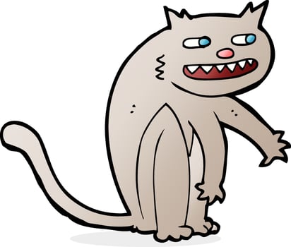 cartoon happy cat vector
