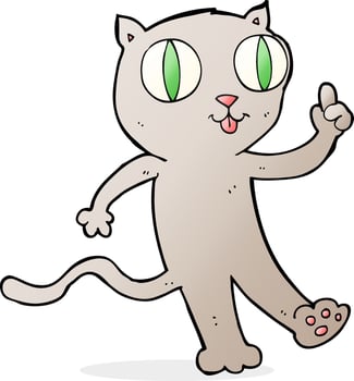 cartoon cat with idea vector