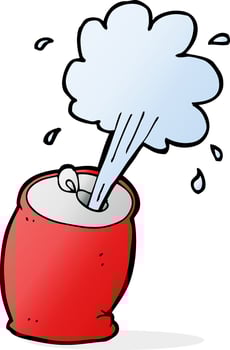 cartoon fizzing soda can vector