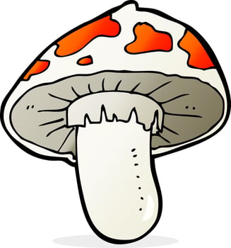 doodle cartoon toadstool vector