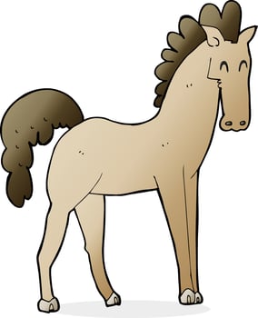 doodle character cartoon horse vector