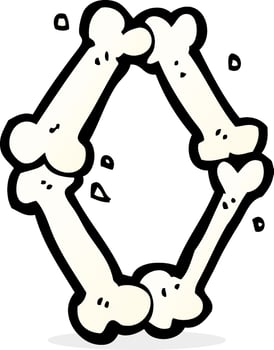 cartoon halloween bone number vector