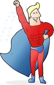 doodle character cartoon superhero vector