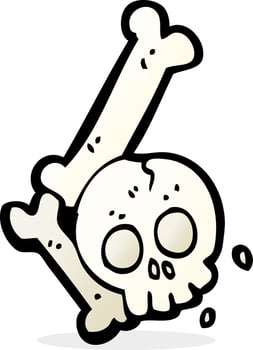 cartoon halloween bone number vector