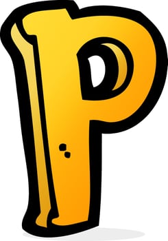 cartoon letter P vector