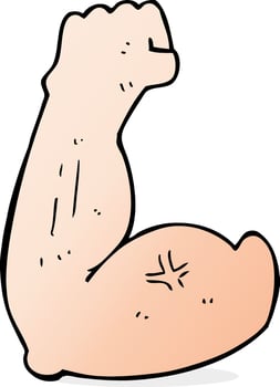 flexing bicep cartoon vector