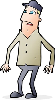 cartoon shocked man vector