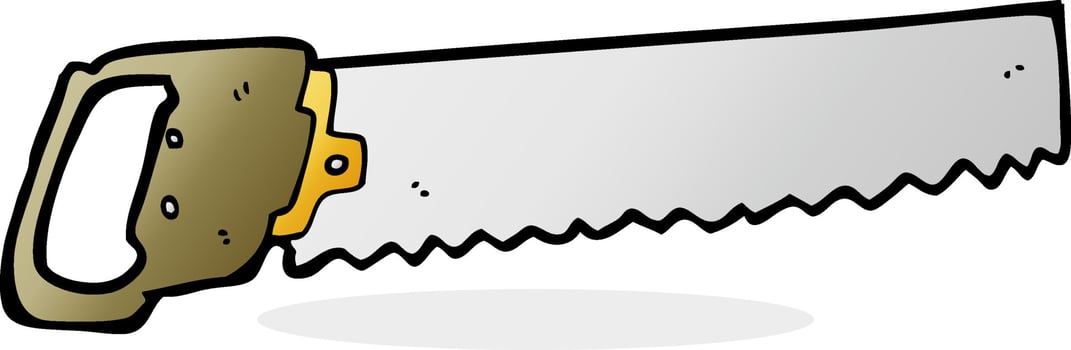 doodle cartoon saw vector