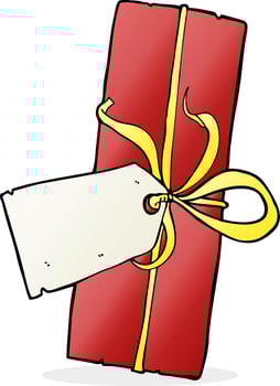 cartoon christmas present vector