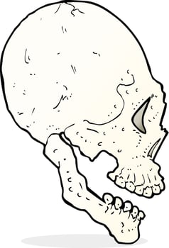 doodle character skull illustration vector
