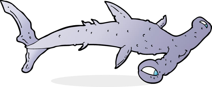 cartoon hammerhead shark vector