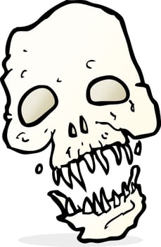 cartoon scary skull vector